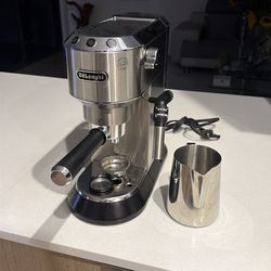 DeLonghi Dedica Duo Espresso and Cold Brew Machine with Milk Frother for Hot & Iced Coffee, Cappuccinos, Lattes & More Stainless Steel