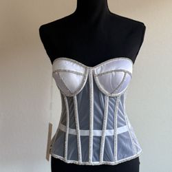 Strapless Crystal-Trim Corset Bustier – New With Tag – Size M 