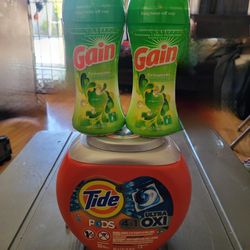 Tide Pods Ultra Oxi (32 Count) & 2 Gain Scent Boosters (5oz Bottles) For $20/$20 Por Los 3