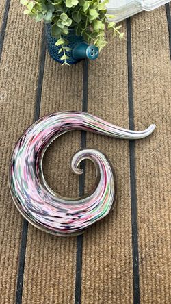 Art Glass Spiral Wave Sculpture