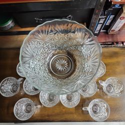 Glass punch bowl