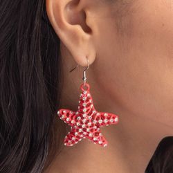 $5.50 Paparazzi Earrings Jewelry Skilled Starfish - Orange Joyeria 