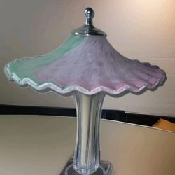 Beautiful Vintage MCM Marbled Palette, Rare Pastels, Murano, Italian, Ruffle