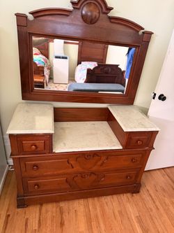 Antique twin bedroom set for children.