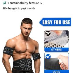 Electronic Muscle Stimulator. Abs Stimulator Muscle Toner, Ab Machine Trainer for All Body, Fitness Strength Training Workout Equipment for Men and Wo