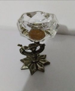 MINIMALIST BOHEMIA CRYSTAL - BRASS VOTIVE HOLDER / RING HOLDER 3"×2" - C13