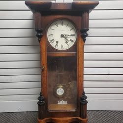  Vintage P.F. Bollenbach 8 Day Chime Clock with Pendulum 