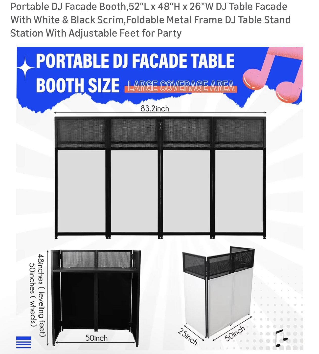 Portable DJ Facade Booth