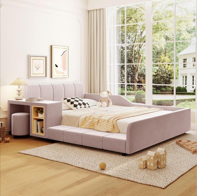 Full-Sized Upholstered Platform Bed - NEW IN BOX