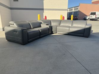 Karson Leather Power Recliner Sectional 