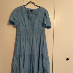 100% Organic Cotton Poplin Tiered Maxi Dress