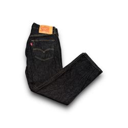 LEVI’S 501 Black Denim Jeans Straight Leg Button Fly 33x34