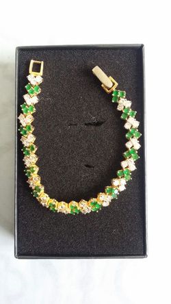 Green Bracelet gold plated