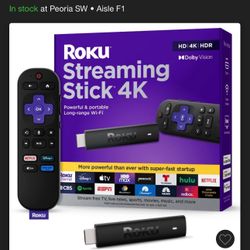 Roku Streaming Stick 4K Streaming Device 4K/HDR/Dolby Vision with Voice Remote with TV Controls