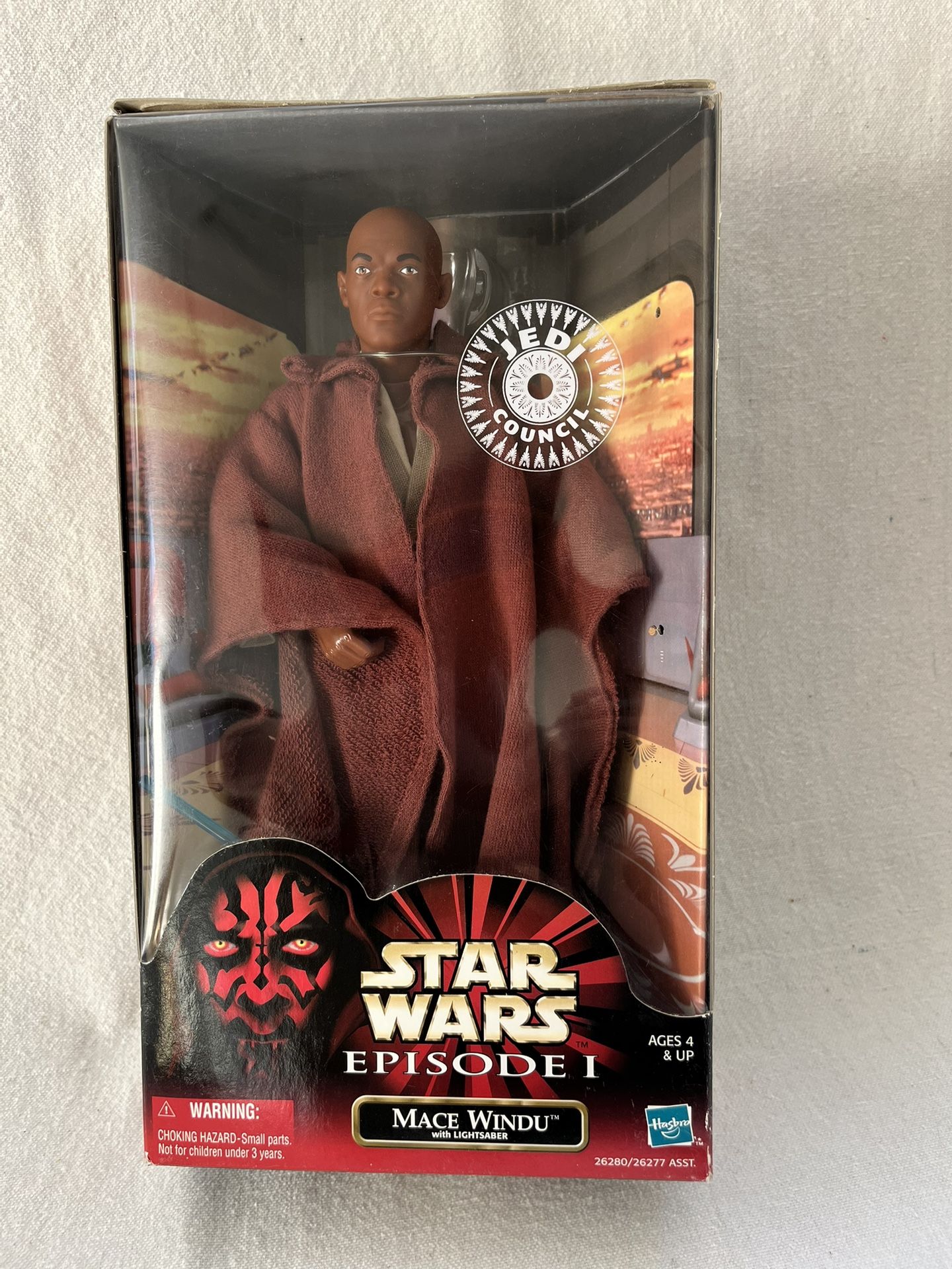 STAR WARS 1999 EPISODE I MACE WINDU 12" ACTION FIGURE JEDI COUNCIL NEW