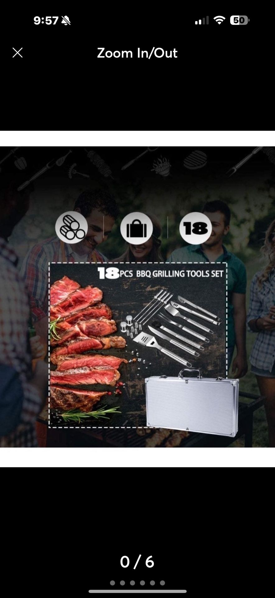 18Pcs Heavy Duty BBQ Grilling Tools Set Stainless-Steel Barbecue Tools Set with Spatula, Fork, Basting Brush, Tongs and Storage Case for Outdoor Campi