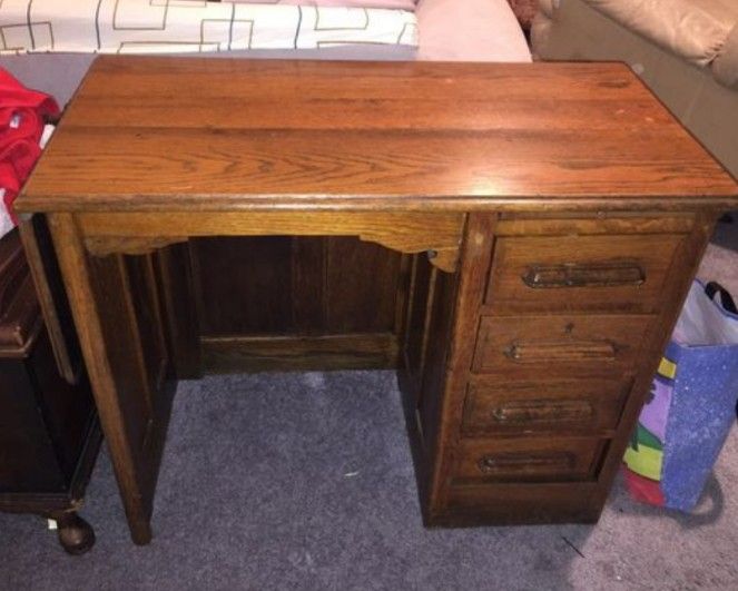 Antique Vintage 1800's circa Period Tigeroak Desk