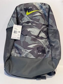 Nike Unisex Kids Gray/Black Camo Backpack M DR6110-068 Padded Bottle