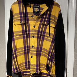 Express X Lakers Flannel Sweatshirt 
