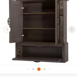 Naples 26.5 in. W x 8 in. D x 32.8 in. H Bathroom Storage Wall Cabinet in Distressed Grey