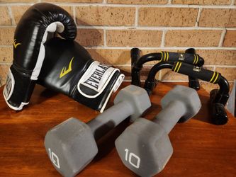 Boxing gloves and training equipment