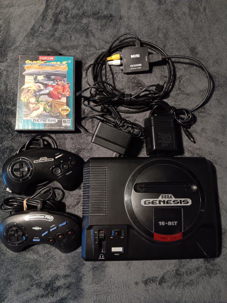 Sega Genesis With Street Fighter 2 Special Champion  Edition 