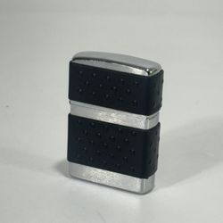 Vintage 1998 Zippo Lighter Brushed chrome with Black Rubber Grip