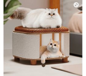 Two-Level Cat House with Scratching Post