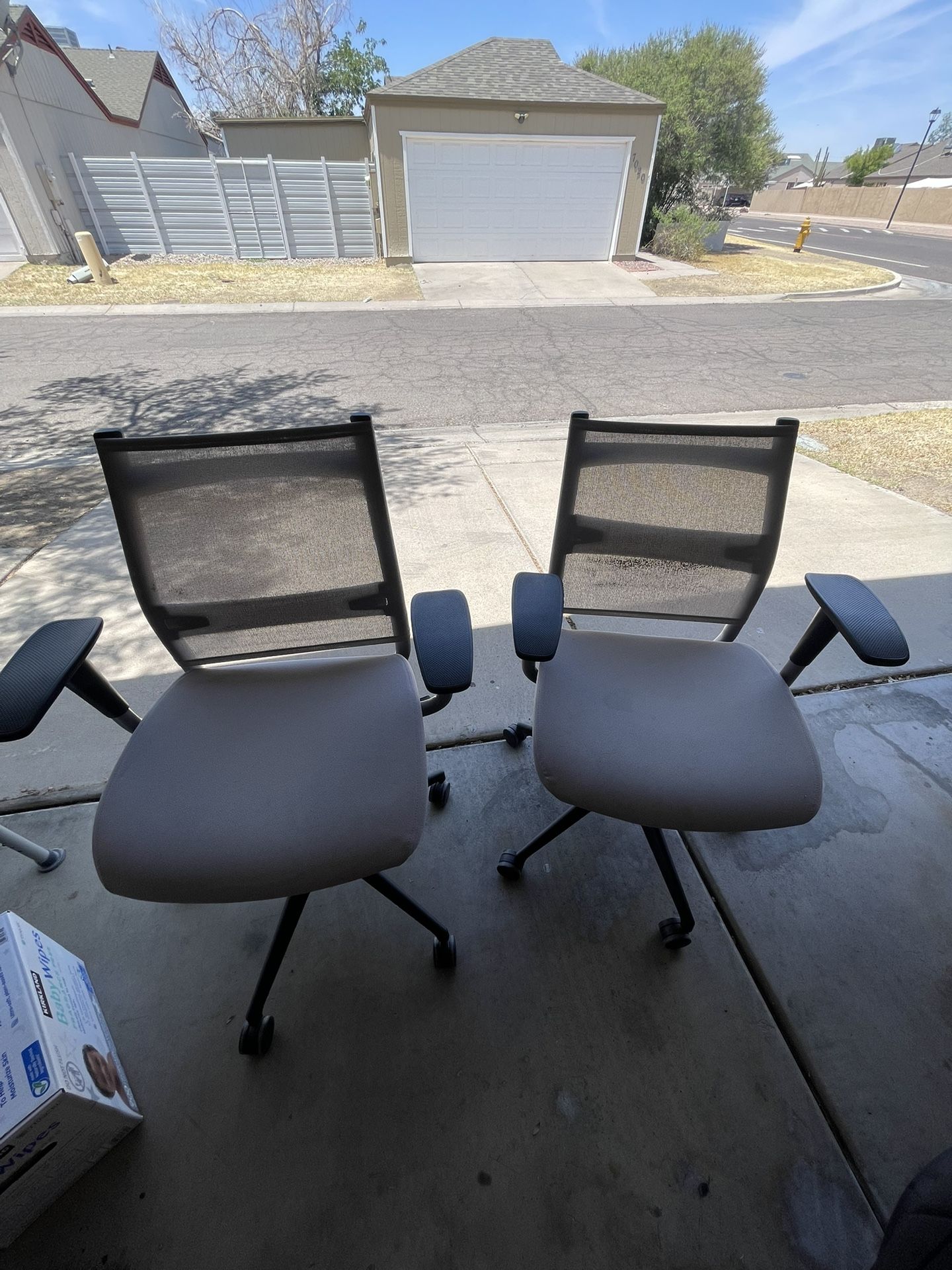 2 Grey Office Chairs