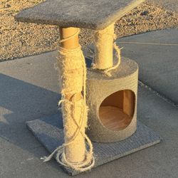 25” Grey Carpet Cat Scratch Stand