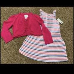 Girls striped sundress size 3 with Sweater