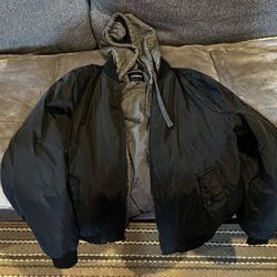 Express Bomber Jacket With Removable Hoodie.