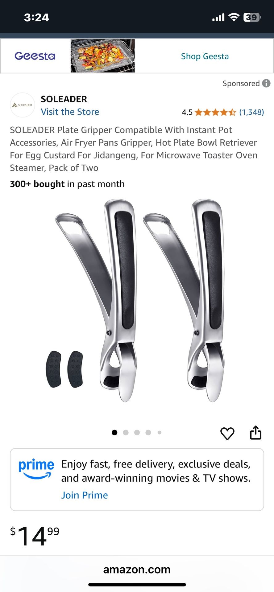 Pair Of Gripper Handles For Instant Pot