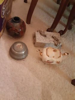 Antique. English Teapot. 40's Music Jewelry Holder