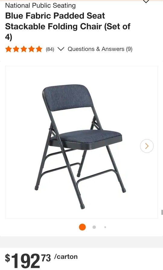 Blue Padded Metal Folding Chairs