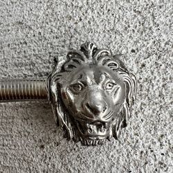 Vintage Accessocraft NYC Lion Head Belt or Statement Collar Necklace – Silver Tone, 25”