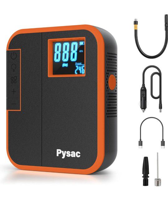Portable Air Compressor Smart Tire Inflator- 150psi Max Cordless Rechargeable 2X Faster Electric Air Pump with Led Light for Cars, Motorcycles, E-Bike