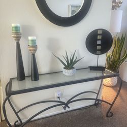 Glass & Iron  Console Table