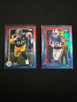 T.J. Watt Steelers & Dalton Kincaid Bills Topps Chrome Cards
