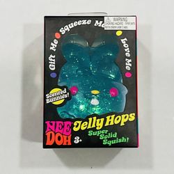Nee Doh Jelly Hops Scented Bunny Super Solid Squish Glitter Blue 2525…