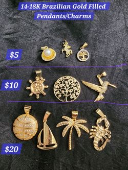 14-18K Gold Pendants and Charms