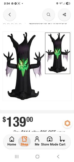 Inflatable Spooky Halloween Tree with Glowing Face