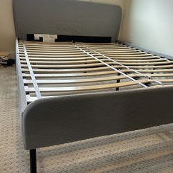 Queen Bed Frame - IKEA Slattum - Light Grey