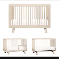Babyletto Hudson 3-in-1 Convertible Crib with Toddler Bed Conversion Kit - Washed Natural