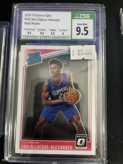 2018-19 Donruss Optic Shai Gilgeous-Alexander Rookie Card CSG 9.5