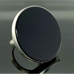 8.5 9 9.5 Handmade Ring Black Onyx Solid 925 Sterling Silver Gemstone Fine Art UNISEX Original Natural Gem Statement