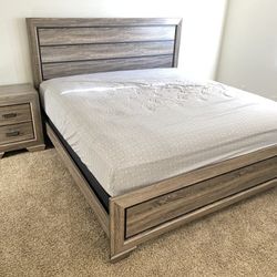 4pc Watson Bedroom Set Grey Oak and Black (Mattress not Included)🚚