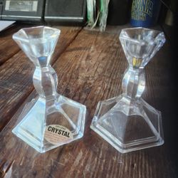 Candle holders-lead crystal
