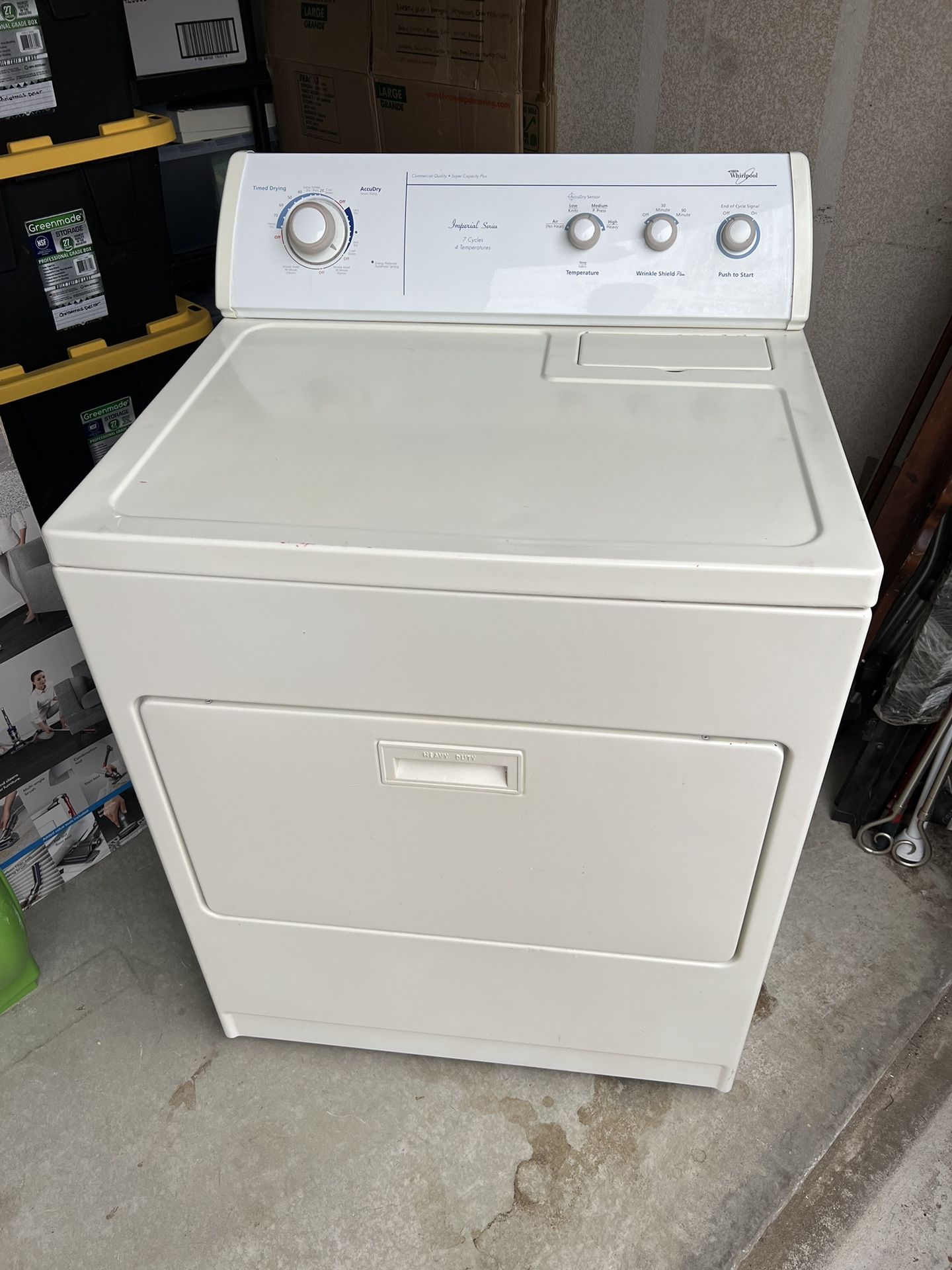 Whirlpool Electric Dryer Super Capacity Plus Model LEN2000KQ1