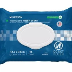 McKesson Washcloth Wipes, Scented - Disposable Wet Wipes for Adults